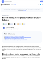 Bitcoin mining faces pressure ahead of 2028 halving: Guest Post by Ultramining_Eng | CoinMarketCap