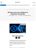 XRP Now Hosts Over $1B Worth of Tokenized Commodities