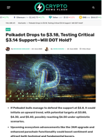 Polkadot Drops to $3.18, Testing Critical $3.14 Support—Will DOT Hold? - Crypto News Flash