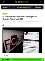 FCA Proposes Full UK Oversight for Crypto Firms by 2026 - CoinCentral