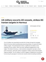 US military escorts 40 vessels, strikes 60 Iranian targets in Hormuz