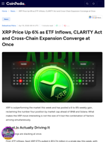 XRP Price Up 6% as ETF Inflows, CLARITY Act and Cross-Chain Expansion Converge at Once