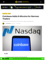 Coinbase Adds 8 Altcoins for German Traders