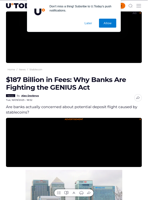 $187 Billion in Fees: Why Banks Are Fighting the GENIUS Act - U.Today