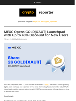 MEXC Opens GOLD(XAUT) Launchpad with Up to 40% Discount for New Users