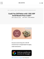 Could You Still Retire with 1,000 XRP Amid Recent Price Crash?