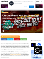 Cardano and XRP Battle Market Uncertainty, While BullZilla Roars Ahead as the Top New Crypto for 2025-26 with 2,738% ROI Potential | Live Bitcoin News