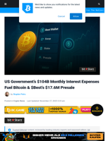 Record $104B US Interest Fuels Bitcoin Bull Case & Best Wallet Token Presale