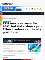ETH maxis scream for $3K, but data shows pro Ether traders cautiously positioned - The Crypto News Wire