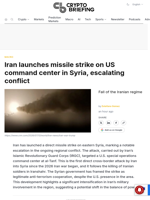 Iran launches missile strike on US command center in Syria, escalating conflict