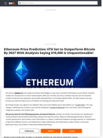 Ethereum Price Prediction: ETH Set to Outperform Bitcoin By 2027 With Analysts Saying $10,000 Is Unquestionable! - Brave New Coin