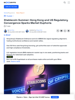 Stablecoin Summer: Hong Kong and US Regulatory Frameworks