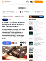 Court Crushes $364M Bitcoin Claim Against US Government – Legal Bitcoin News