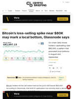 Bitcoin's loss-selling spike near $80K may mark a local bottom, Glassnode says