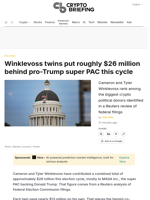 Winklevoss twins put roughly $26 million behind pro-Trump super PAC this cycle