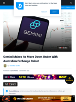 Gemini Makes Its Move Down Under With Australian Exchange Debut