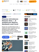 Plasma Introduces Plasma One — A Stablecoin‑Native Neobank and Card – News Bytes Bitcoin News
