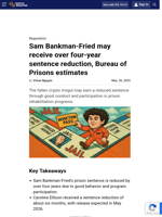 SBF may receive over four-year sentence reduction: Bureau of Prisons