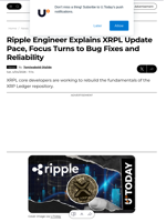 Ripple Engineer Explains XRPL Update Pace, Focus Turns to Bug Fixes and Reliability - U.Today