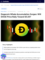 Dogecoin Whale Accumulation Surges: Will DOGE Price Rally Toward $0.25?