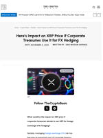 Here’s Impact on XRP Price If Corporate Treasuries Use It for FX Hedging