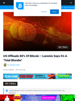 US Offloads 80% of Bitcoin – Lummis Says It’s A Total Blunder