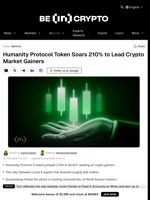 Humanity Protocol Token Soars 210% to Lead Crypto Market Gainers