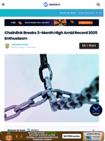 Chainlink Breaks 3-Month High Amid Record 2025 Enthusiasm