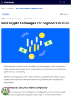 Best Crypto Exchanges For Beginners In 2026
