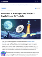 Investors Are Rushing to Buy This $0.03 Crypto Before It's Too Late : Mutuum Finance (MUTM)