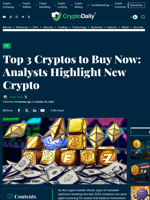 Top 3 Cryptos to Buy Now: Analysts Highlight New Crypto - Crypto Daily