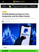 PYUSD Stablecoin Now on Tron, Avalanche, and Six Other Chains - CoinCentral