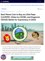 Best Meme Coin to Buy as Little Pepe (LILPEPE), Shiba Inu (SHIB), and Dogecoin (DOGE) Battle for Supremacy in 2025