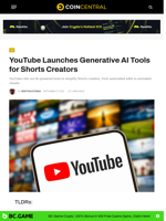 YouTube Launches Generative AI Tools for Shorts Creators - CoinCentral