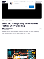 Shiba Inu (SHIB) Going to 0? Volume Profiles Show Bleeding - U.Today