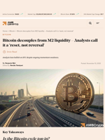 Bitcoin decouples from M2 liquidity – Analysts call it a ‘reset, not reversal’ - AMBCrypto