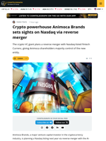 Animoca Plans Nasdaq Listing Via Reverse Merger With Currenc