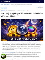 The Only 3 Top Cryptos You Need to Own for a Perfect 2026