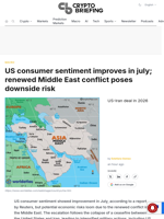 US consumer sentiment improves in july; renewed Middle East conflict poses downside risk