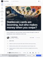 Stablecoin cards are booming, but who makes money when you swipe?