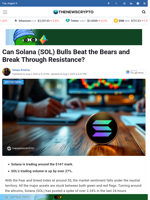 Can Solana (SOL) Bulls Beat the Bears and Break Through Resistance?