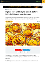 ECB Official: Mid-2029 A Fair Timeline For Digital Euro