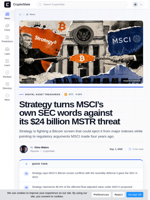 Strategy turns MSCI’s own SEC words against its $24 billion MSTR threat