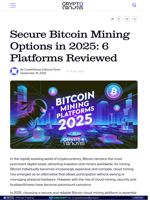 Secure Bitcoin Mining Options in 2025: 6 Platforms Reviewed – CryptoNinjas