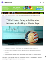 TRUMP token facing volatility: why investors are looking at Bitcoin Pepe - CoinJournal