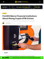 FinCEN Warns Financial Institutions About Rising Crypto ATM Crimes