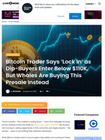 Bitcoin Trader Says ‘Lock In’ as Dip-Buyers Enter Below $110K, But Whales Are Buying This Presale Instead | Live Bitcoin News