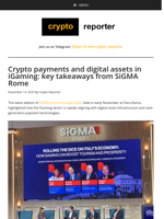 Crypto payments and digital assets in iGaming: key takeaways from SiGMA Rome