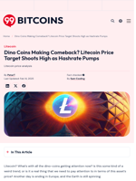 Dino Coins Making Comeback? Litecoin Price Target Shoots High as Hashrate Pumps - 99Bitcoins