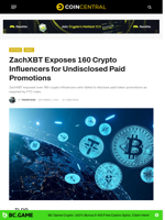 ZachXBT Exposes 160 Crypto Influencers for Undisclosed Paid Promotions - CoinCentral